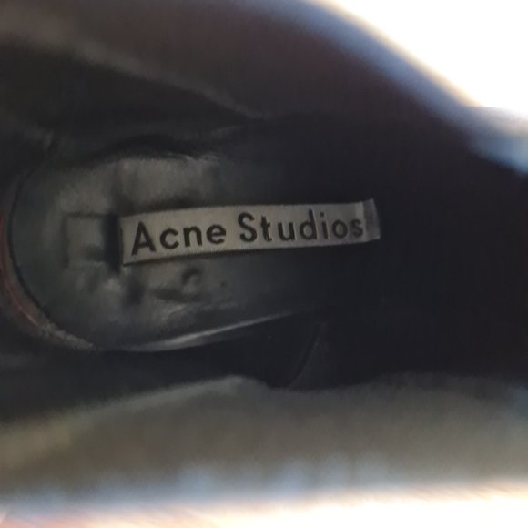 Acne Studios Jensen Ankle Boots Navy Blue Suede Pointed Almond Toe 39 Chelsea 9 - Picture 5 of 5